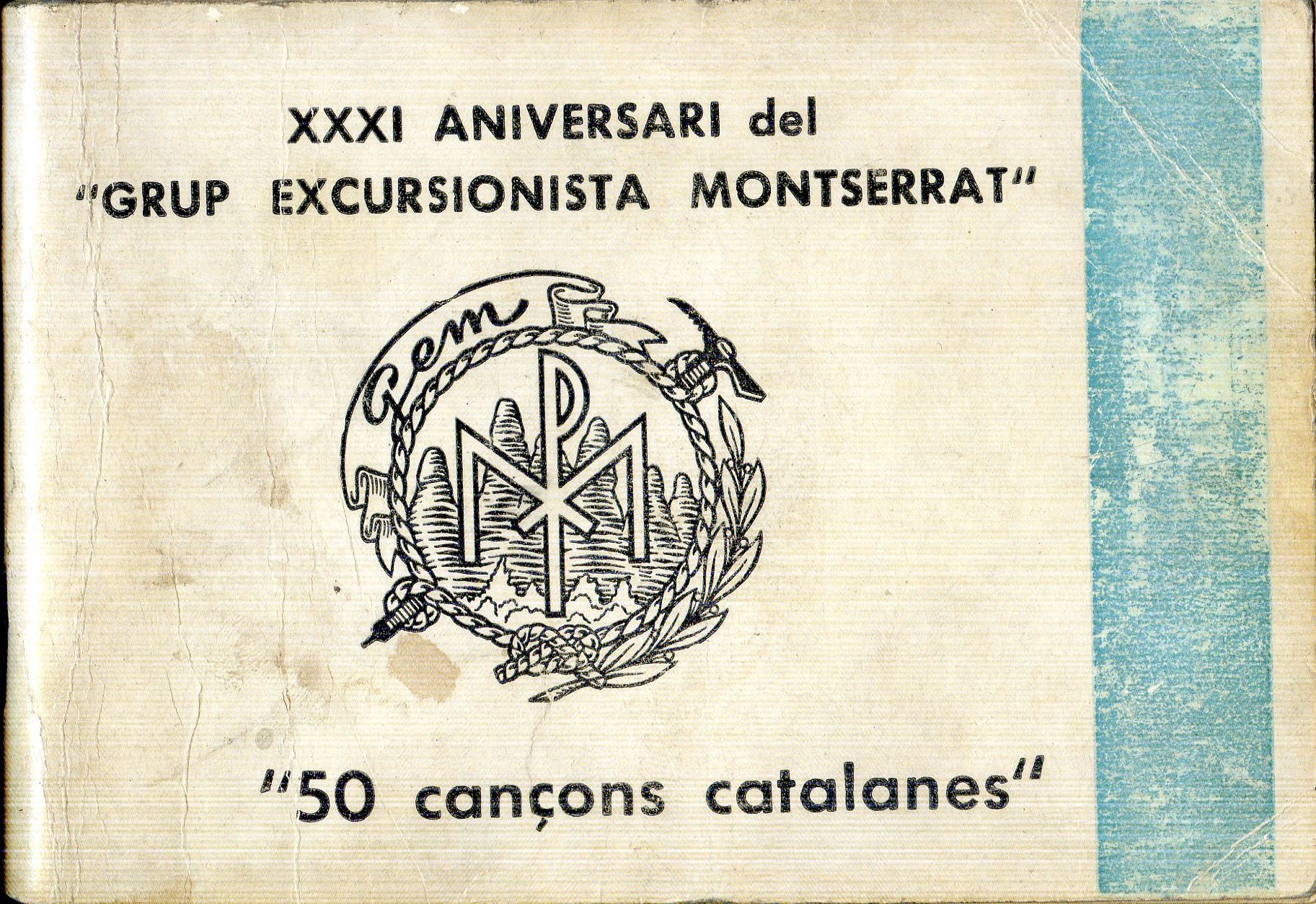 XXXI Aniversari del "Grup Excursionista Montserrat" : "50 cançons catalanes" - Portada